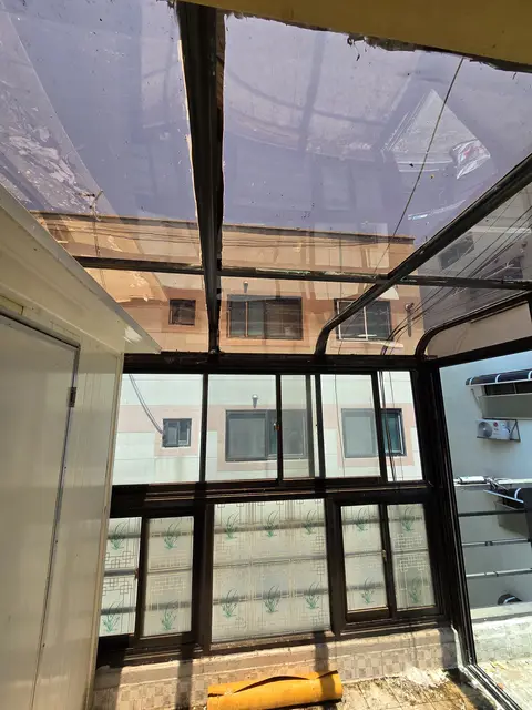 옥상 테라스 선룸 렉산 지붕 교체 이후
